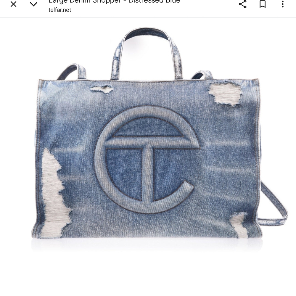 Telfar Large Denim Shopper Bag